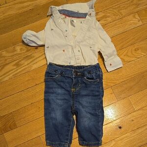 White and Blue Button Down Shirt with Classic Style